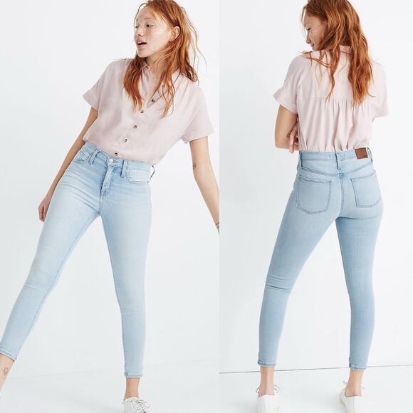 Madewell 9" Mid-Rise Skinny Crop Jeans in Coolmax® Denim Edition Size 30 - Picture 1 of 14